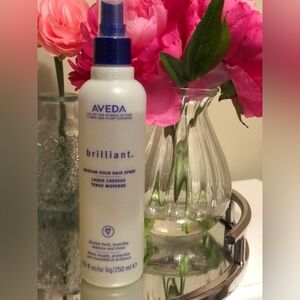 Aveda Brilliant Medium Hold Hair Spray - Blue and White